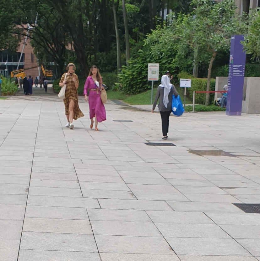 Two maskless women spotted in KLCC park.