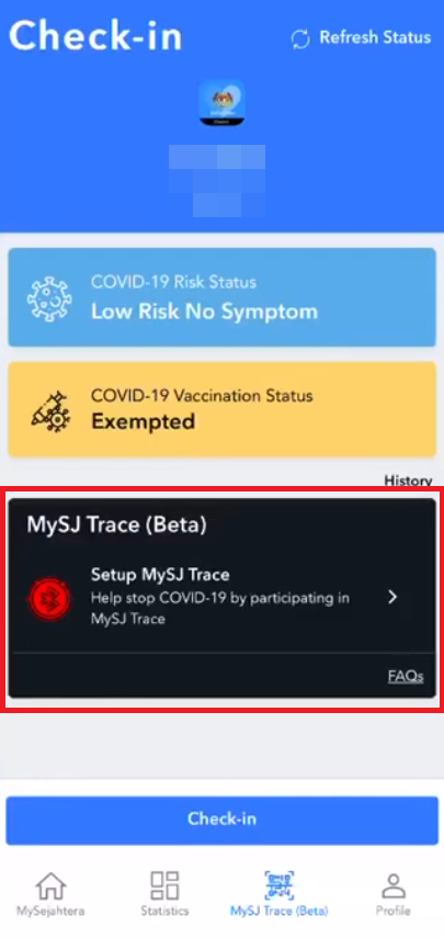 Steps to set up MySJ Trace on your MySejahtera app.