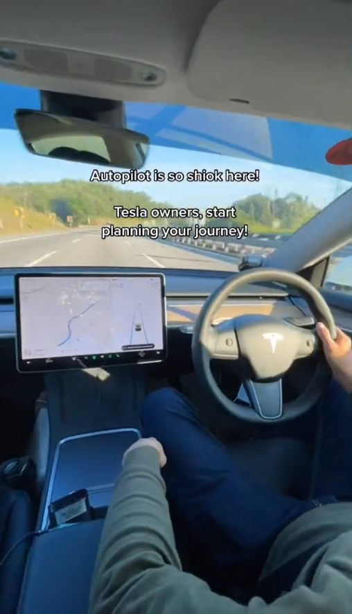 The Singaporean Tesla owner recently showed how he had used Autopilot to travel from Tuas to Penang. Source: @sgpikarchu