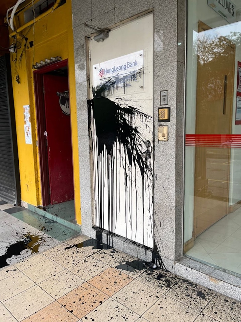 The Crackhouse Comedy Club was vandalised with paint. Image credit: Facebook