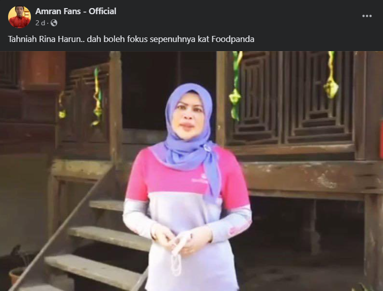 Rina was ridiculed by a local comedian in the wake of her loss in GE15. Image credit: Amran Fans - Official
