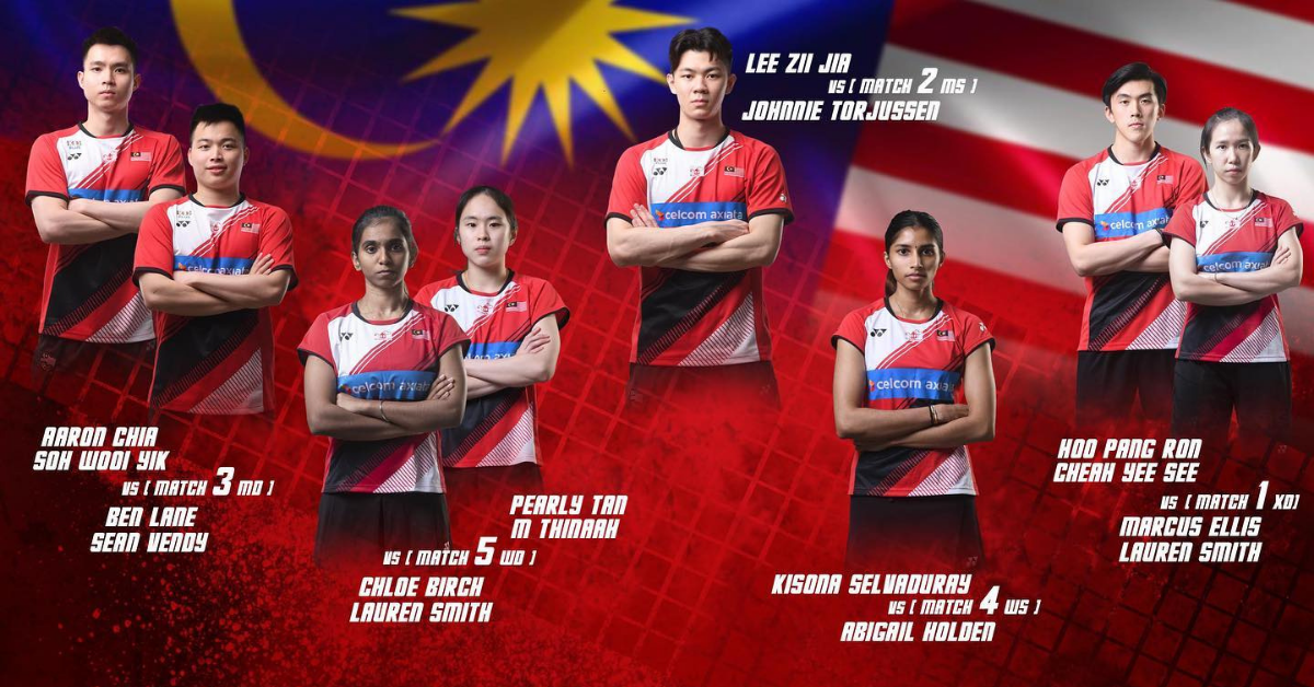 Here's the Sudirman Cup 2021 Malaysia VS England official lineup Wau
