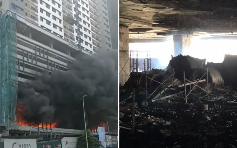 Apartment development in Taman Melati catches fire.