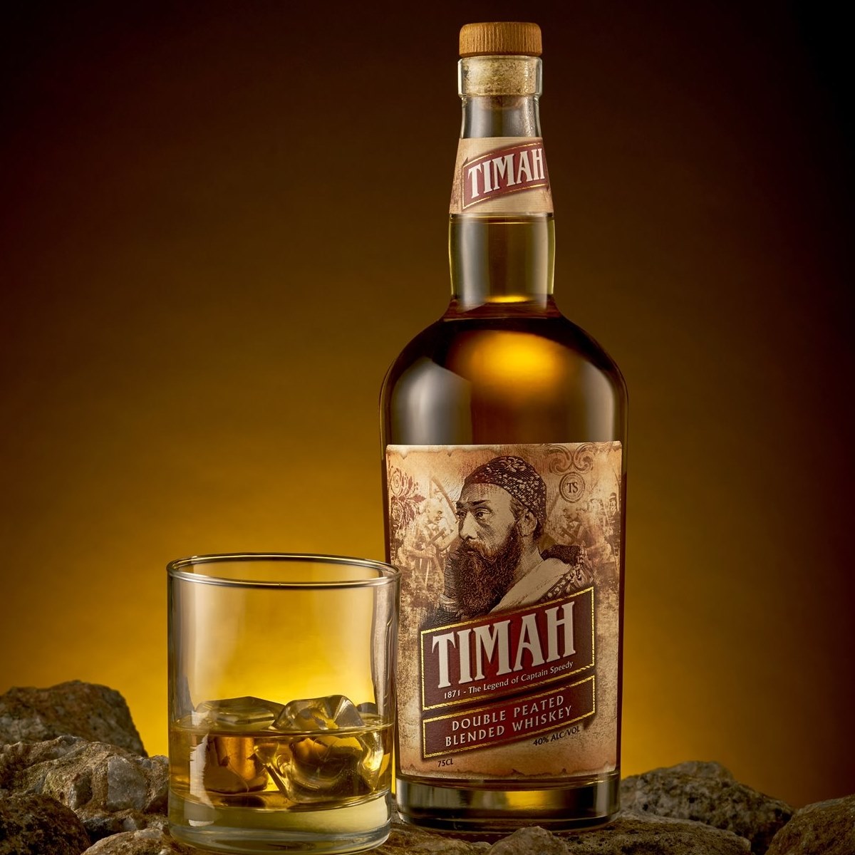 A bottle of Timah whiskey.
