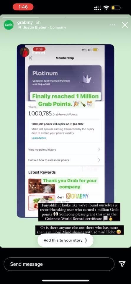 Guy passes 1 million points on Grab, gets iPhone for free