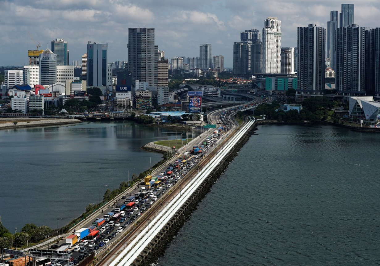 The Johor-Singapore Causeway.