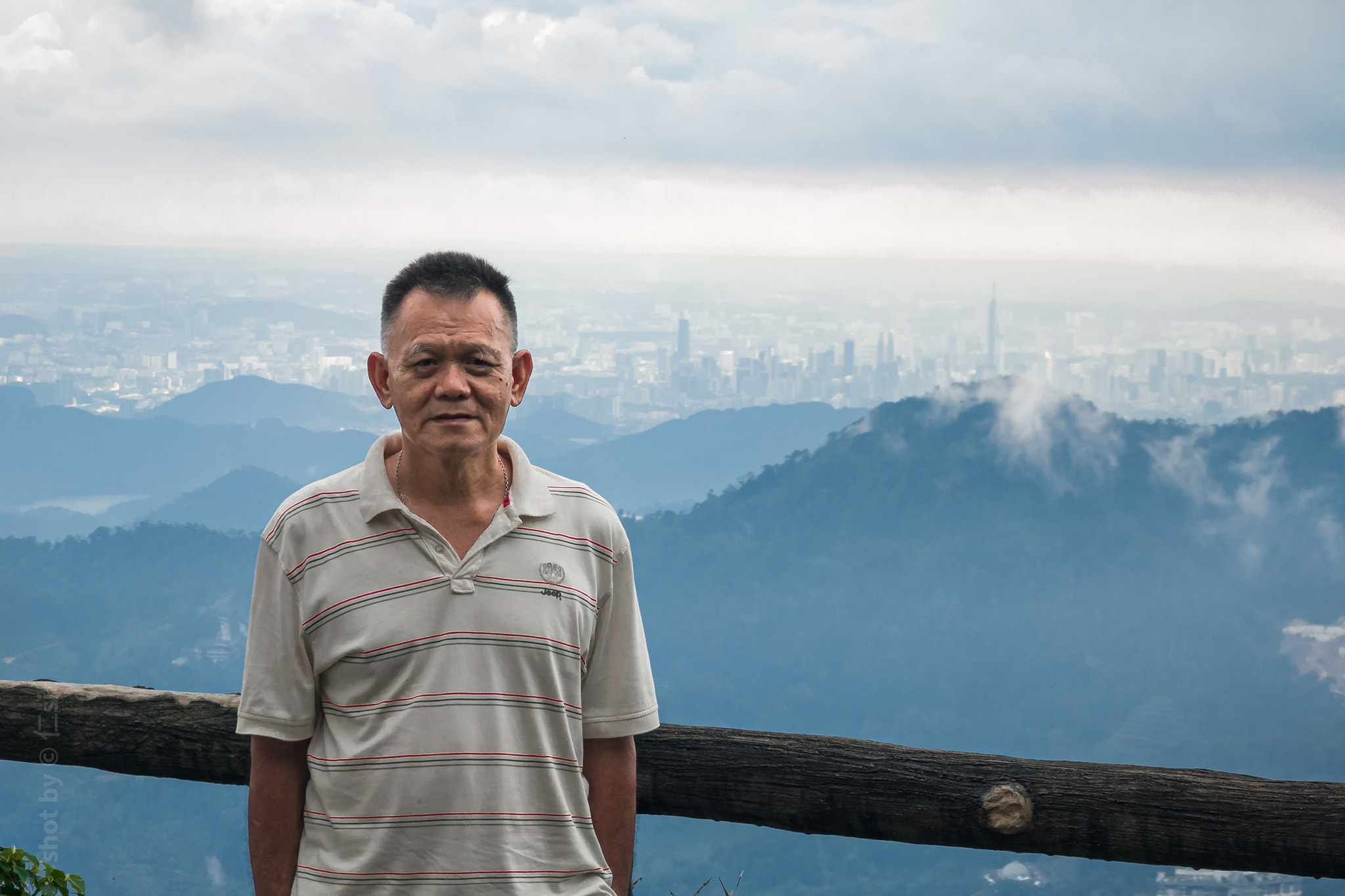 A photo of Mr Lee's father in scenic spots around the Klang Valley.