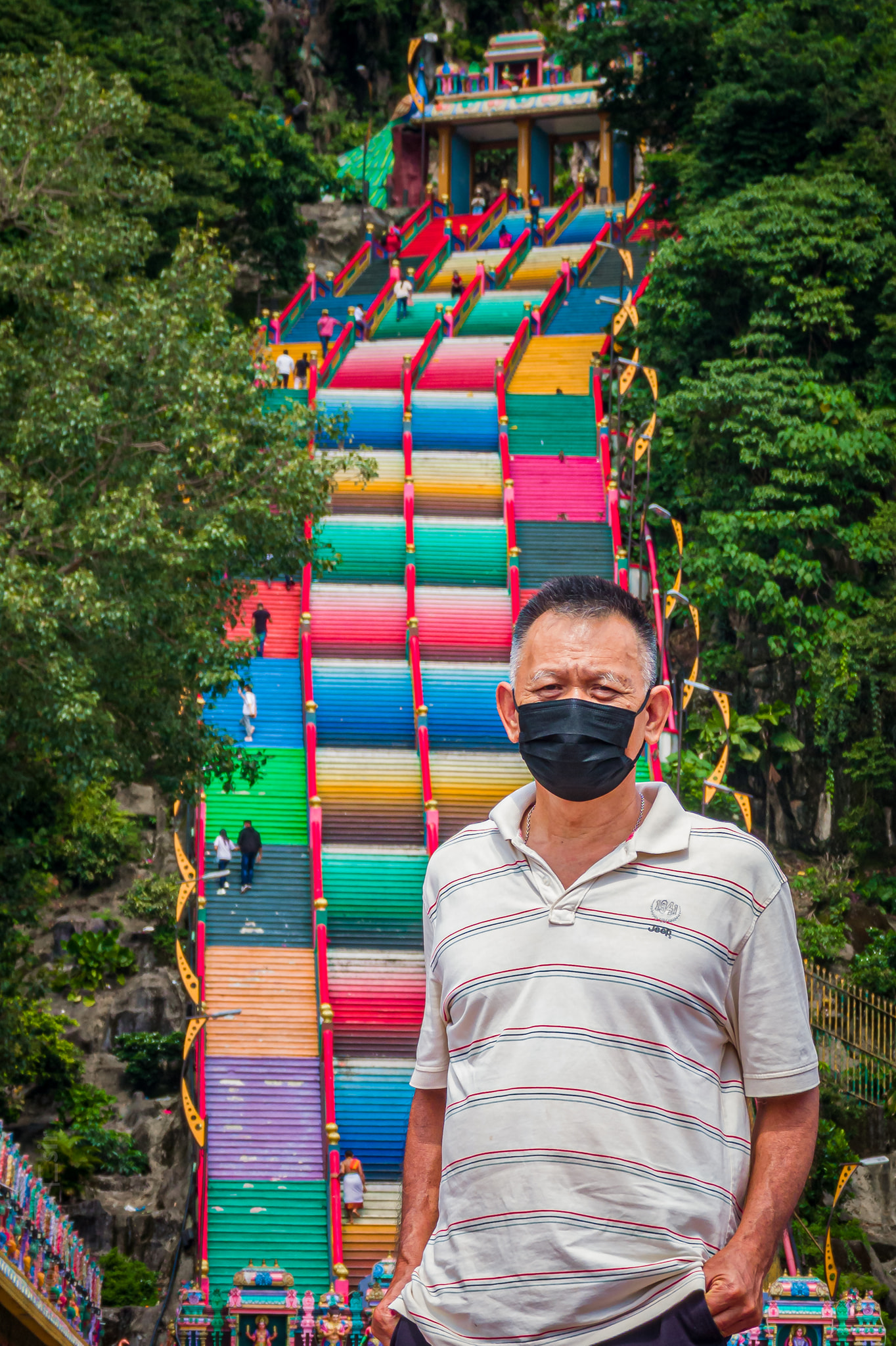 A photo of Mr Lee's father in scenic spots around the Klang Valley.