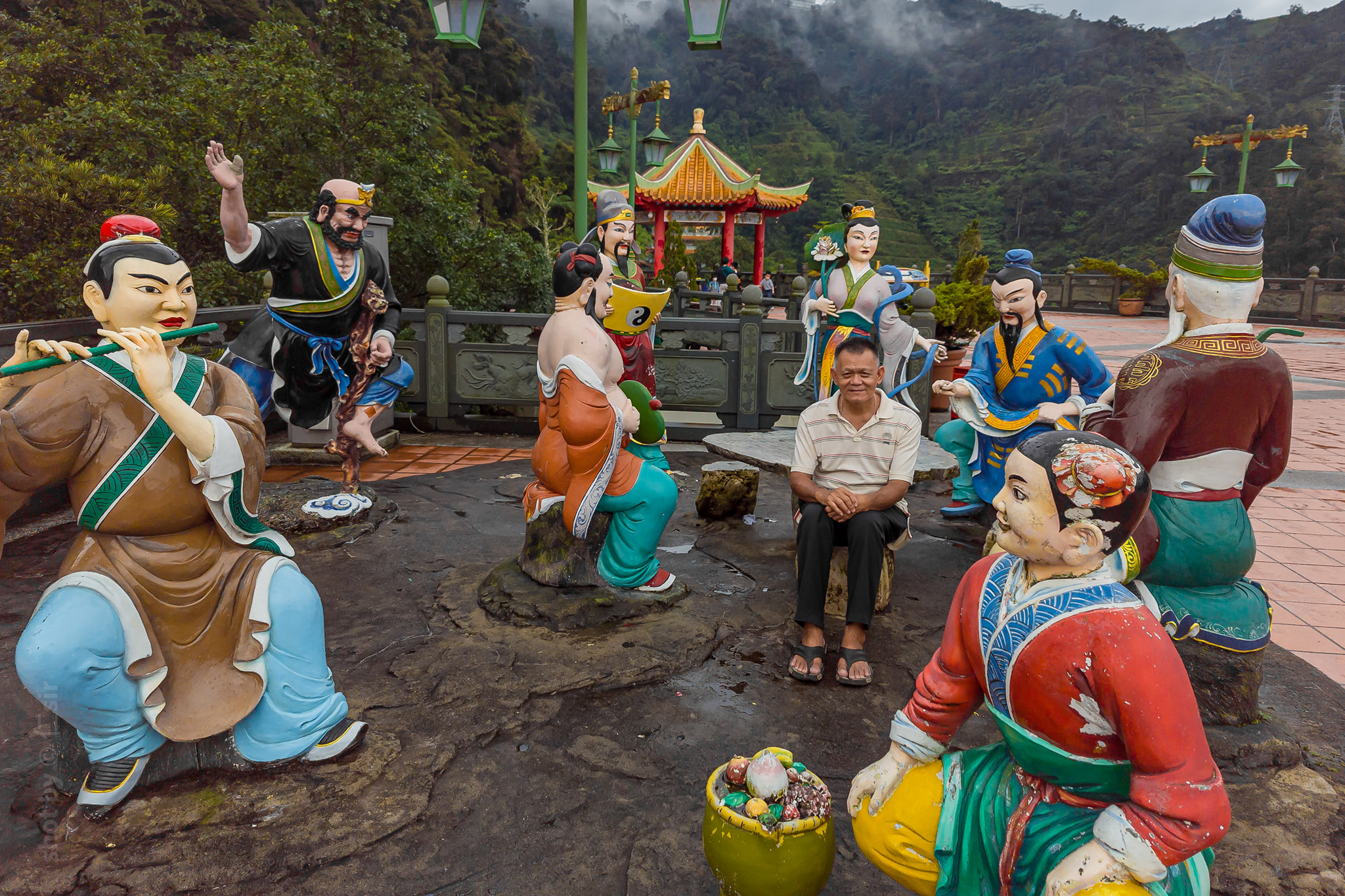 A photo of Mr Lee's father in scenic spots around the Klang Valley.