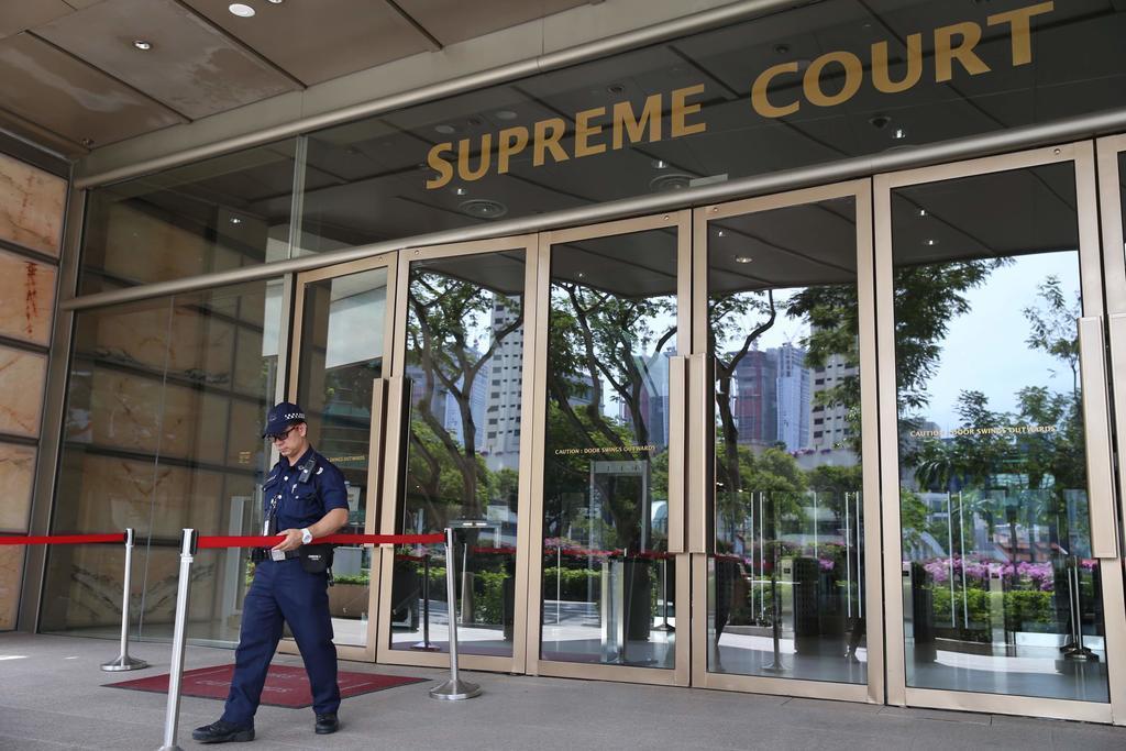 The entrance leading into Singapore's Supreme Court.
