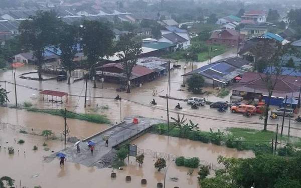 An aerial view of the floods in Selangor. 