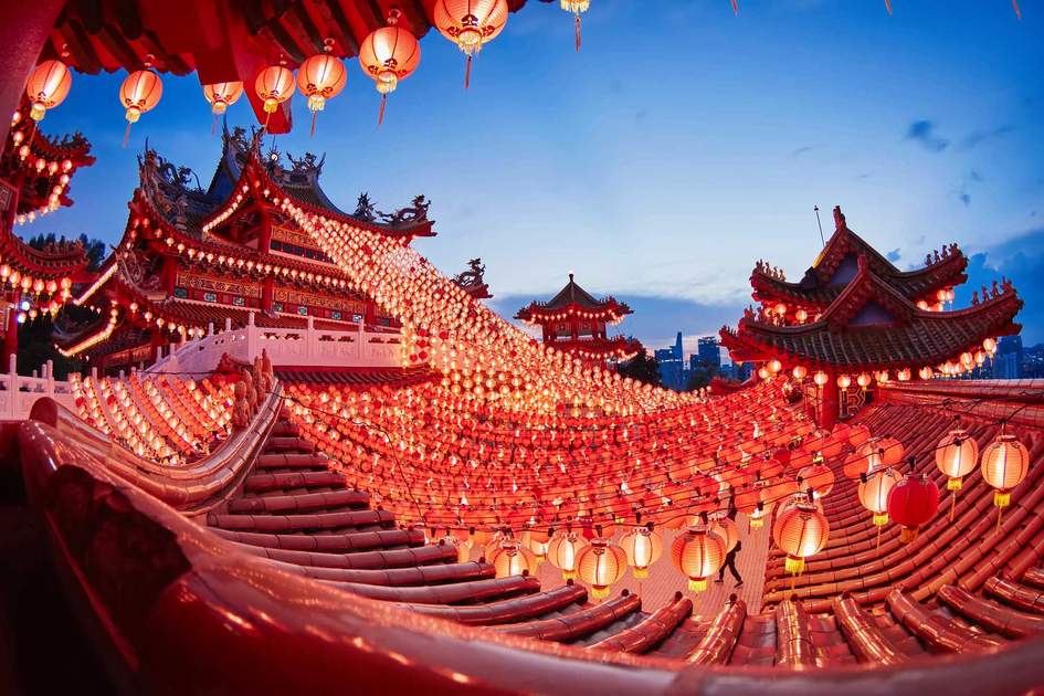 A photo of Thean Hou Gong temple in Malaysia. 
