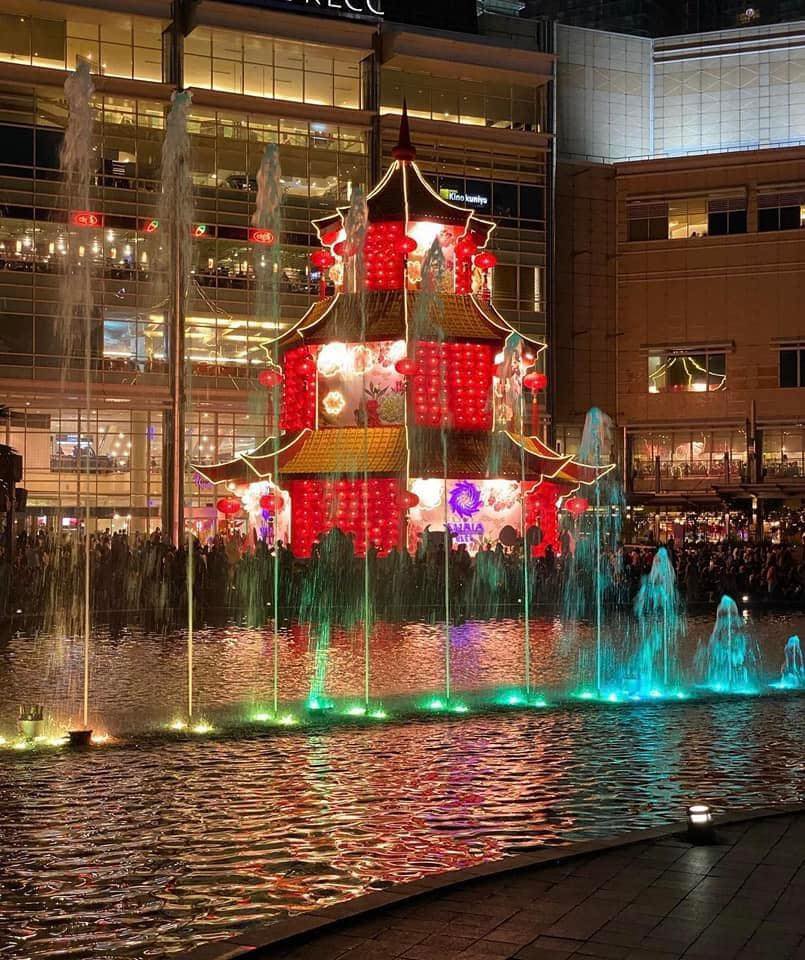 The pagoda as it stands in 2020 during CNY.