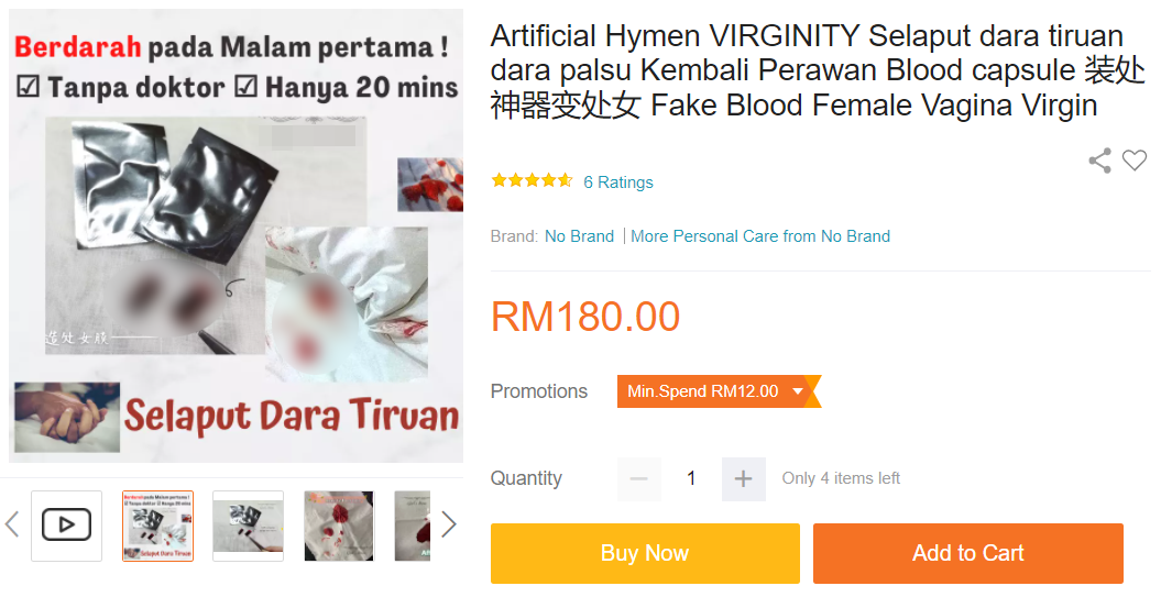 Hymen kits promise to turn any woman into a virgin again.