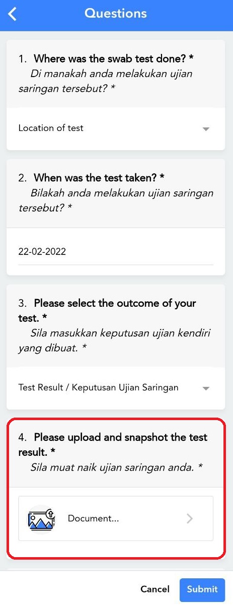 MySejahtera now allows users to submit photo proof of their home test-kit results.