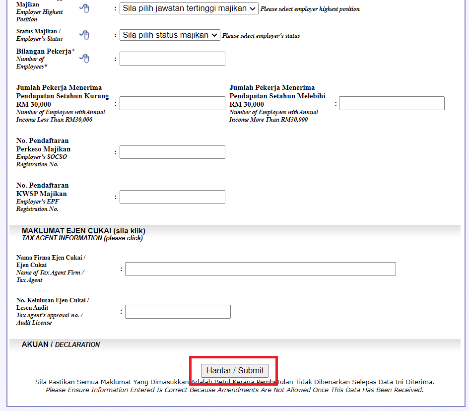 Once you have completed the form, be sure to check your address as this will determine which LHDN branch handles your tax records. Source: Wau Post