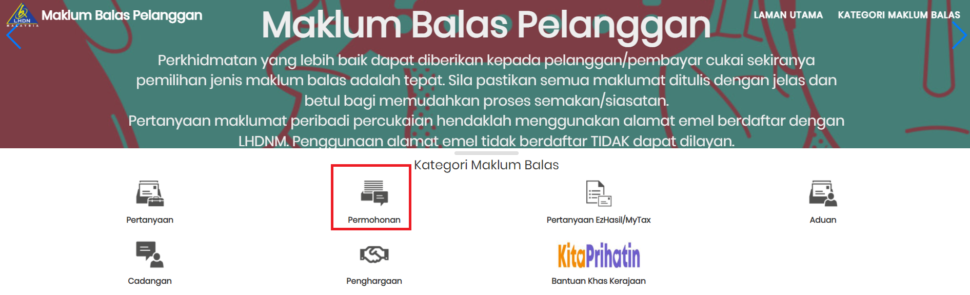 Once you have received your tax file number from LHDN, visit the LHDN Customer Feedback site and select 'Application' to begin setting up your ezHasil account. Source: Wau Post