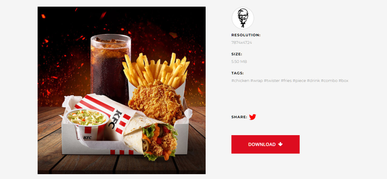 KFC knows that some businesses are secretly stealing their images for their own use, which is why they've set up a stock image repository to share them with everyone for free! Source: Nmia 尼未亞