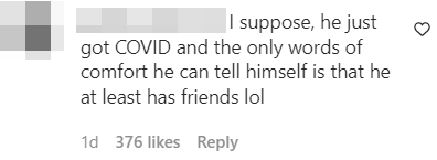 The physician's comment has garnered flak from social media users, many of whom stated that those who have yet to be infected by COVID managed to do so due to added precautions. Source: Instagram