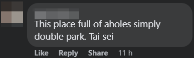 Opinions have been divided among social media users, with some saying that the driver should not have double-parked in the first place while others saying the woman had no right to damage property that did not belong to her. Source: Facebook