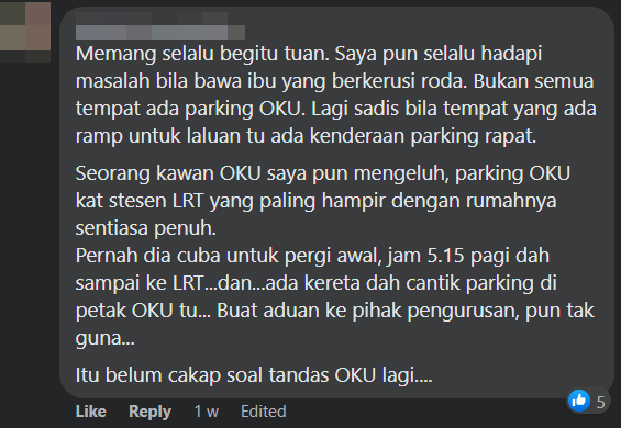 Netizens have rallied behind Norahman for standing up for his differently-abled son at the OKU parking space. Source: Facebook