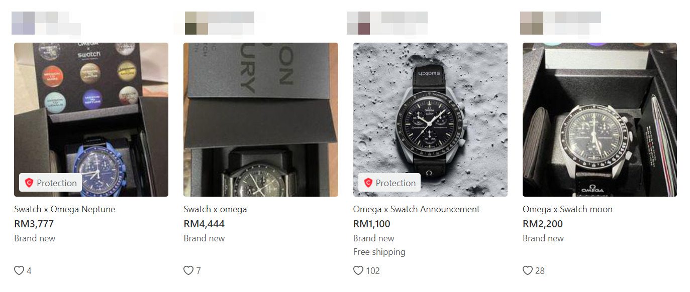 Scalpers have attempted to make massive profits on the watches by selling them at above market price. However, Swatch has recently announced that the watches are not in fact, limited edition. Source: Carousell