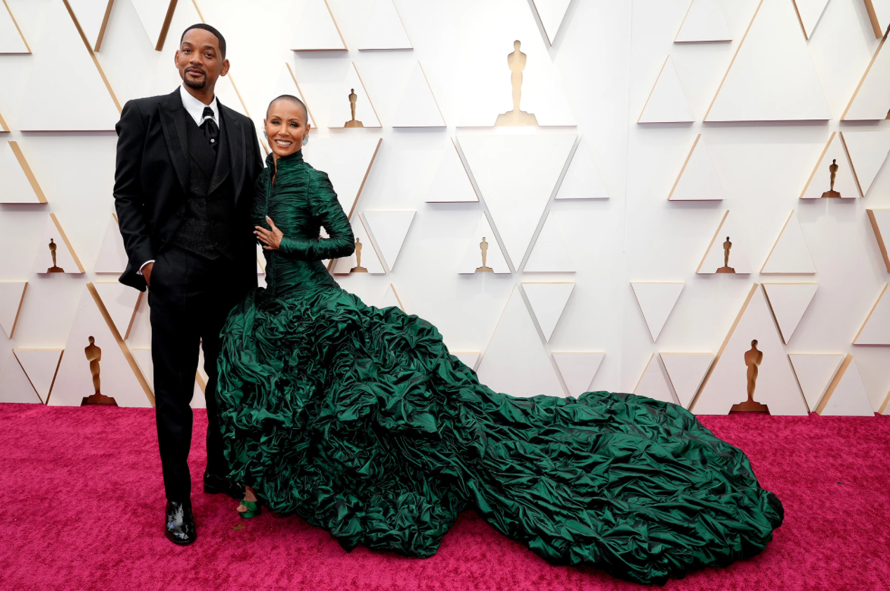 Will Smith and Jada-Pinkett Smith at the Oscars' red carpet. Source: Page Six