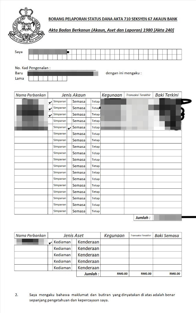 The Sergeant had even asked for the netizen's bank details, including the amounts in each account. Source: Provided to Wau Post