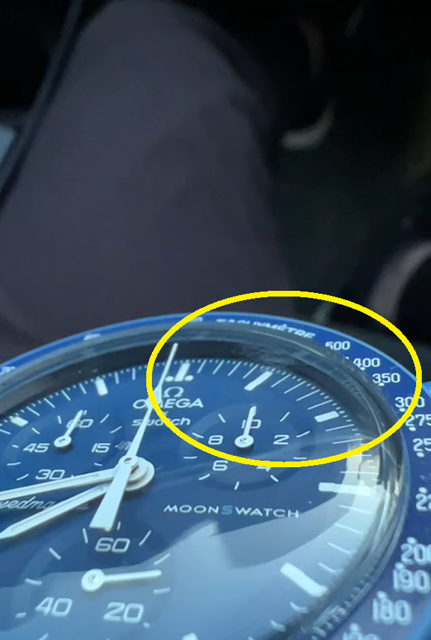 Jeffrey points out that his Swatch X OMEGA MoonSwatch had came with scratches right out of the box. Source: Jeffrey So