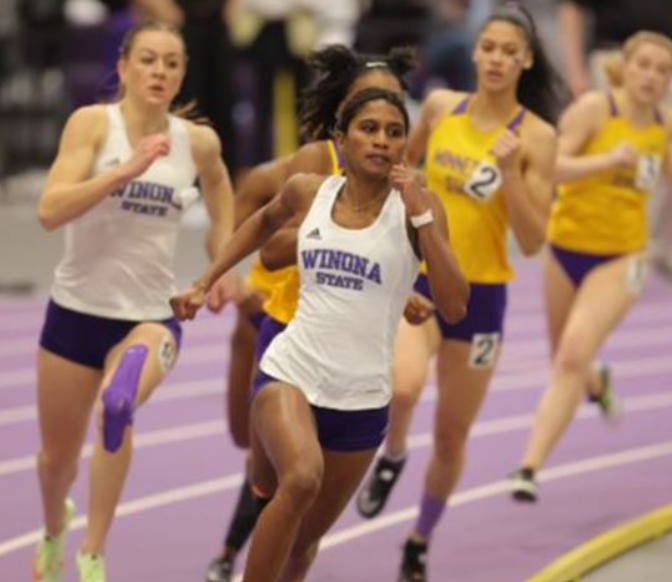 Shereen Samson Vallabouy has emerged the champion of a major US track and field championship, while also breaking a 16-year national record in Malaysia. Source: Winona State Athletics