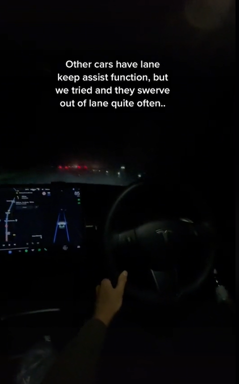 The driver has explained that he keeps his hands on the wheel in most instances, except for when showing viewers how the Autopilot system functioned. Source: @sgpikarchu