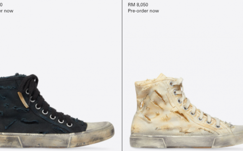 Netizens give the boot to Rs 14 lakh fullydestroyed Balenciaga sneakers