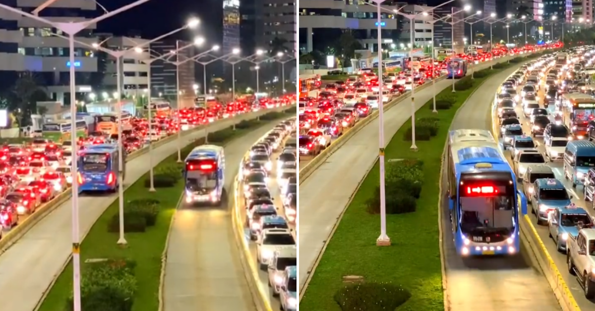 Video shows Jakarta's dedicated bus lanes cutting through traffic, M ...