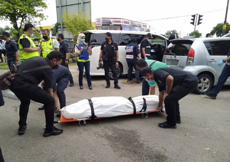 A man with suspected ties to organised crime was shot dead in front of his wife and step-son. Image credit: Utusan Malaysia