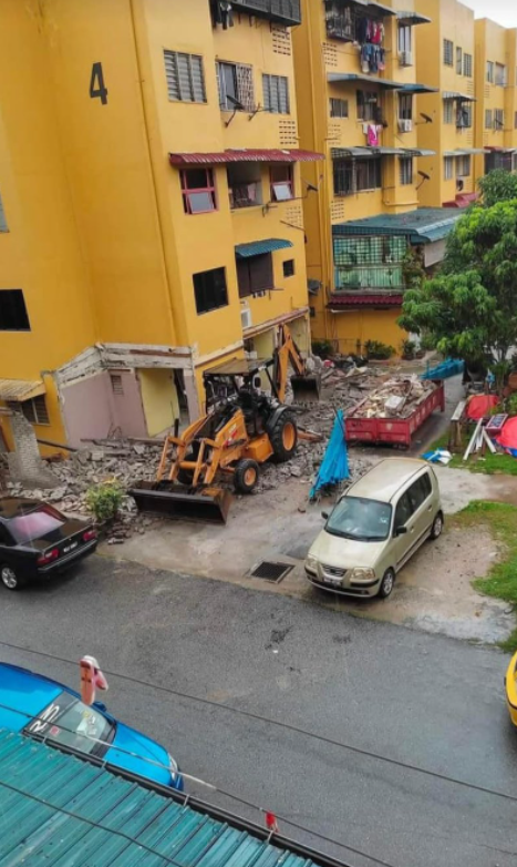 The MPAJ has gone viral after sharing a post of how they demolished an illegal home extension. Image credit: mkhairulazri