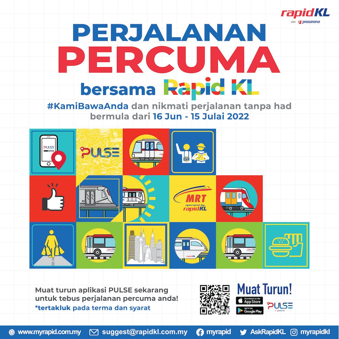 Those who have already renewed their My50 passes can still enjoy 30 days of free rides. Image credit: RapidKL