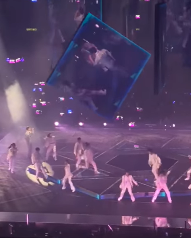 A giant LCD screen came loose and crushed a dancer during a concert staged by Hong Kong boyband MIRROR. Image credit: Eason Lam