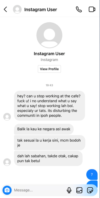 A Sabahan man recently received a series of discriminatory messages, telling him to 'go back to his country'. Image credit: leeseanlnjuat