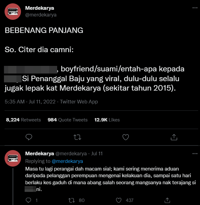 Local events venue Merdekarya has since gone on to reveal the controversial behaviour of the couple. Image credit: Merdekarya