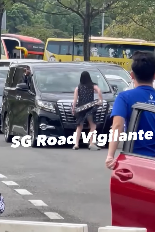 The 'license plate woman' has since shared her side of the story with a local Singaporean paper. Image credit: SG Road Vigilante