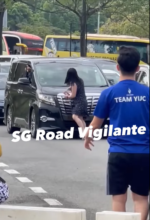 The 'license plate woman' has since shared her side of the story with a local Singaporean paper. Image credit: SG Road Vigilante