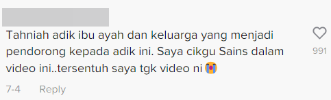 Many netizens, including teachers who participated in the production of Didik TV segments, congratulated Afiq for his SPM results. Image credit: TikTok