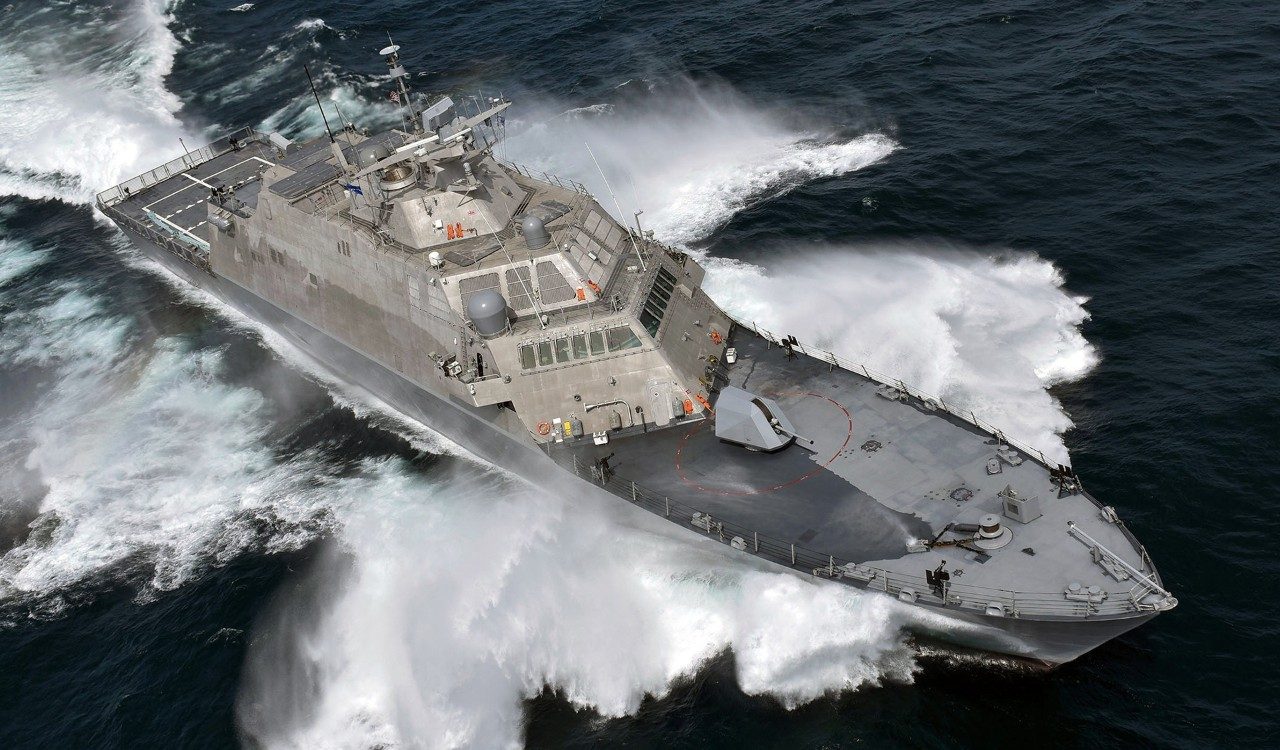 Littoral combat ships, or LCS, are a relatively new class of surface combat ship introduced by the United States Navy and are comparable in size with corvettes. Image credit: Lockheed Martin