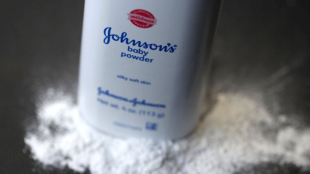 Johnson & Johnson will discontinue their talcum-based baby powder globally by 2023. Image credit: BBC