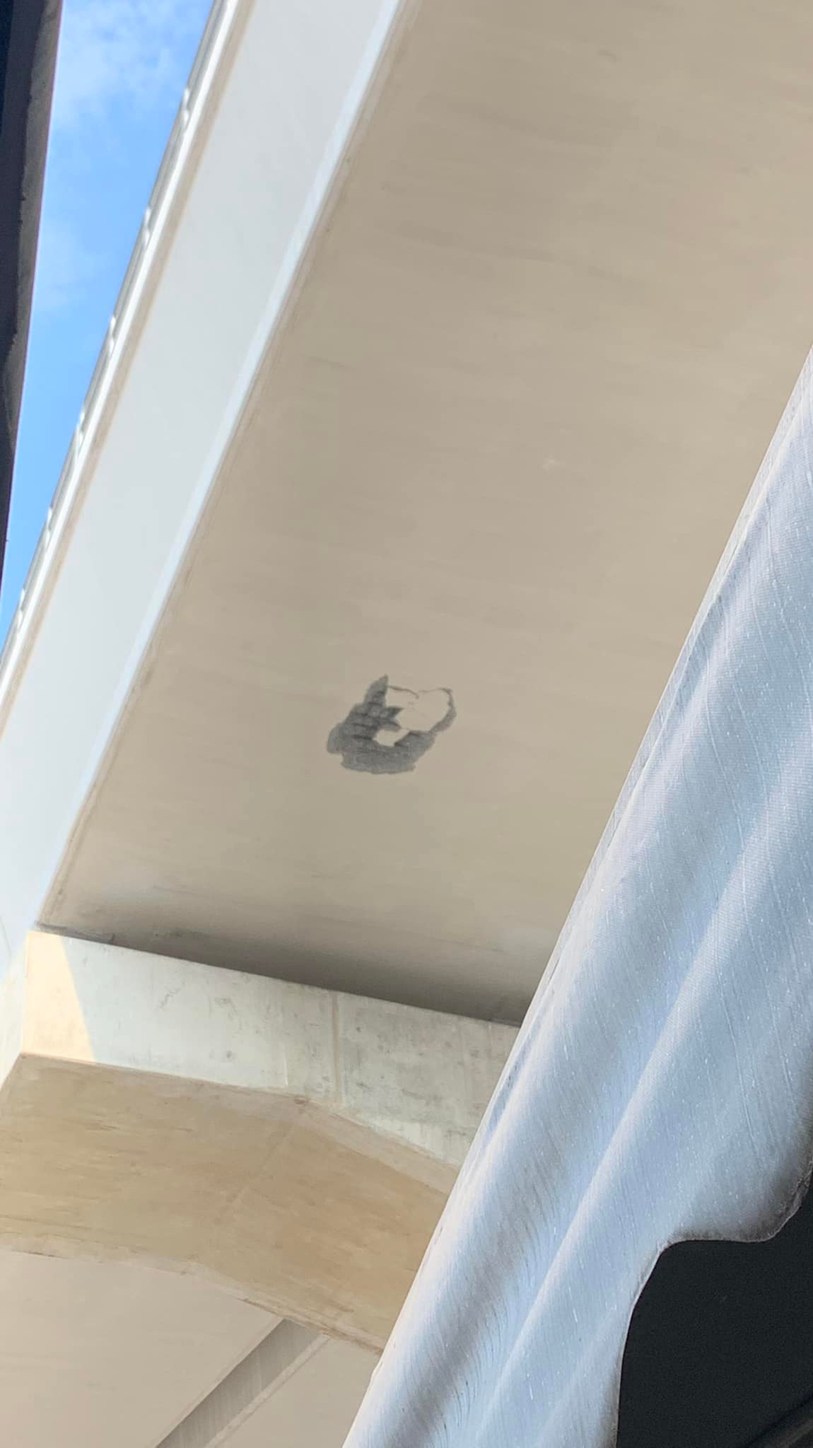 Large chunks of concrete fell from the underside of the LRT3 track, before landing on a roadside stall in Klang. Image credit Shao Lin