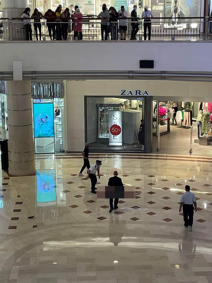 A 23-year-old woman has died after falling from the 4th floor of the Suria KLCC mall. Image credit: Social media