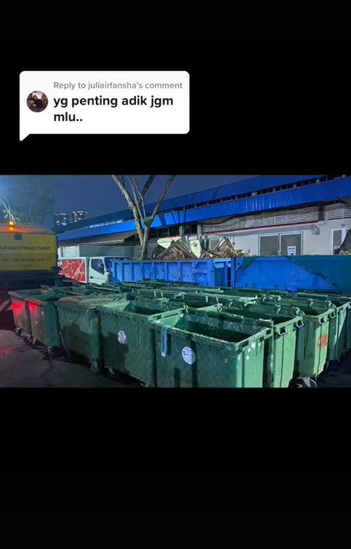 A TikTok user has shared the realities of working as a garbage collector in Singapore. Image credit: ezzaiky7