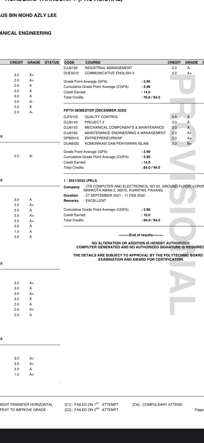 Firdaus managed to obtain a CGPA of 3.95. Image credit: thefirdauslee