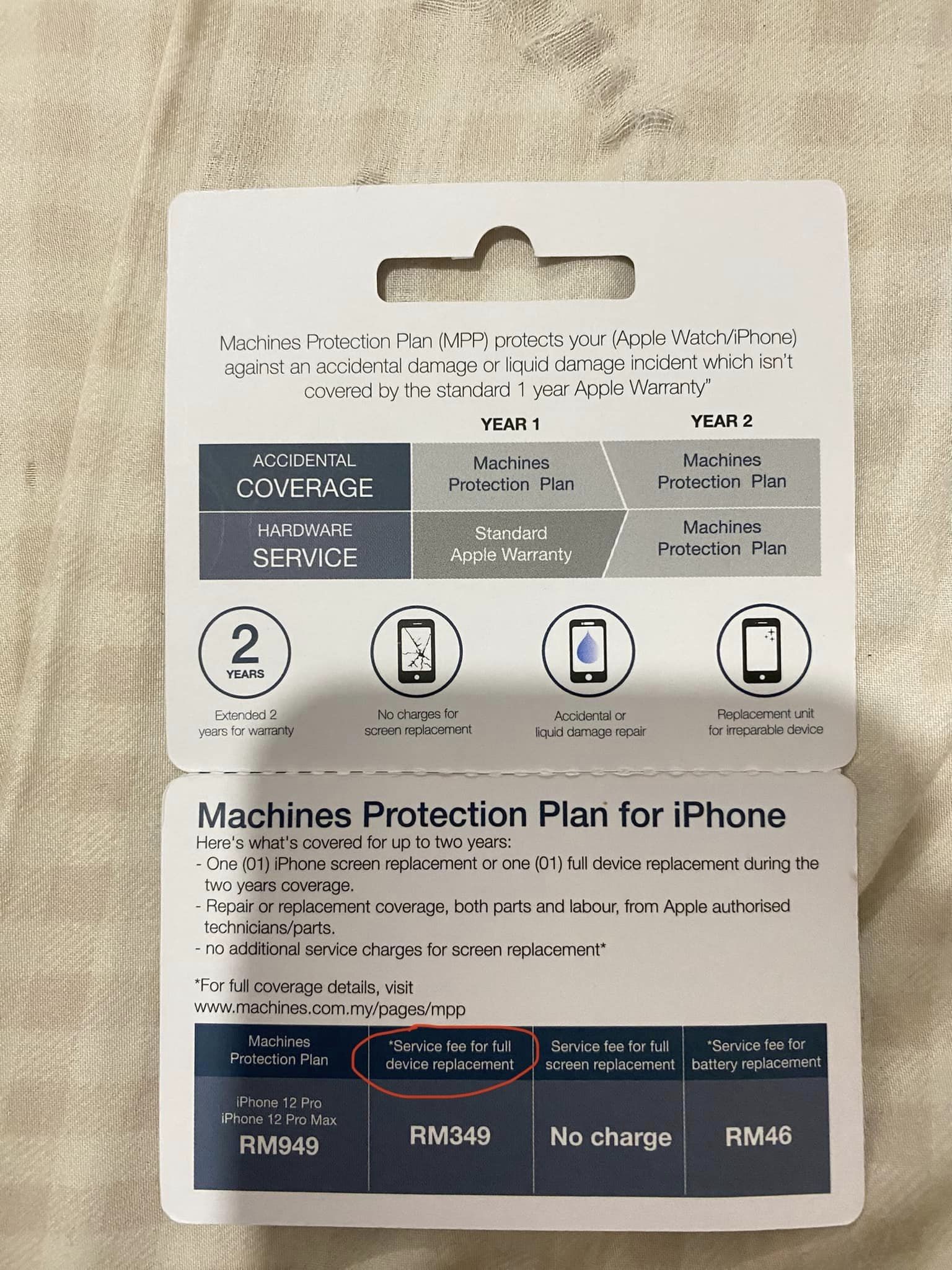 The protection plan offered by the reseller. Image credit: Kenny Ng