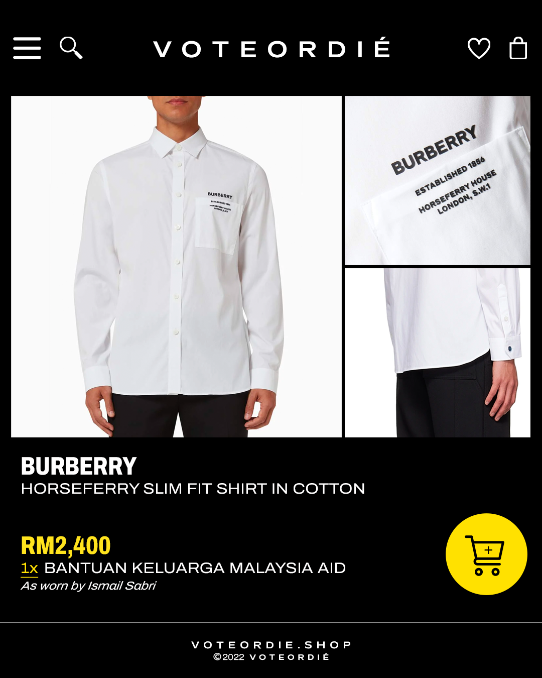 A Burberry shirt, as allegedly seen on caretaker Prime Minister Ismail Sabri, via Voteordié. Image credit: Provided to WauPost